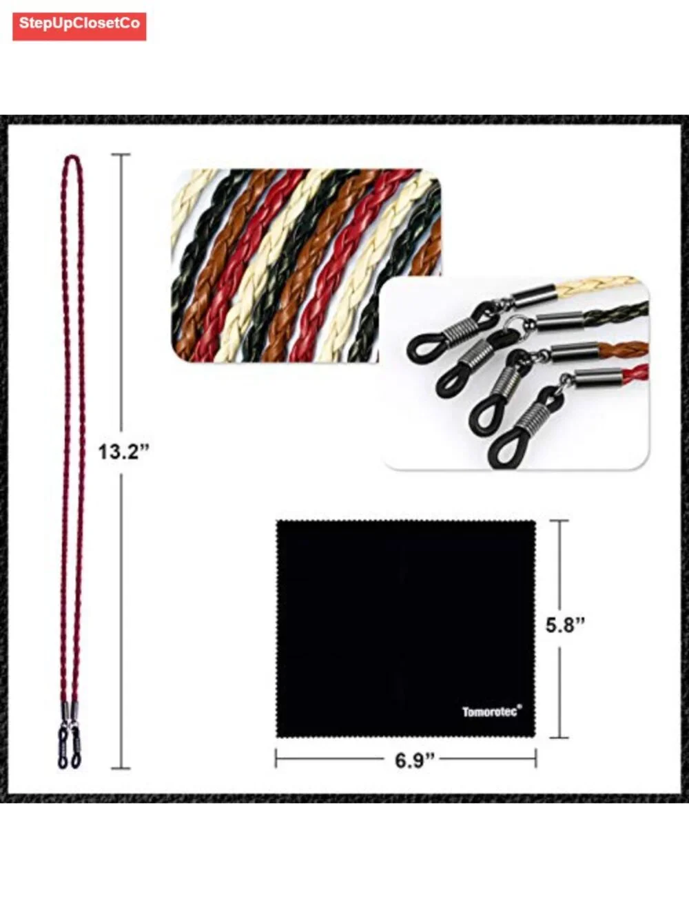 PU Leather Glasses Holder Strap Cord Retainer Lanyard Eyeglass Necklace Unisex